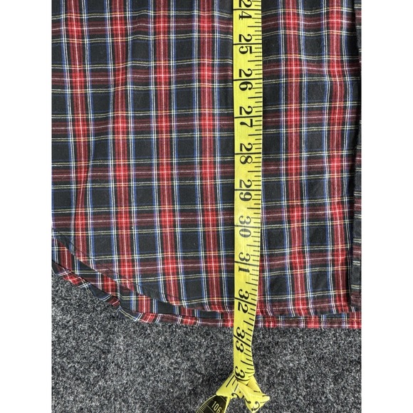 VTG Ralph Lauren The Big Shirt Plaid Button Down Shirt Red Navy Men's XL - Picture 8 of 8